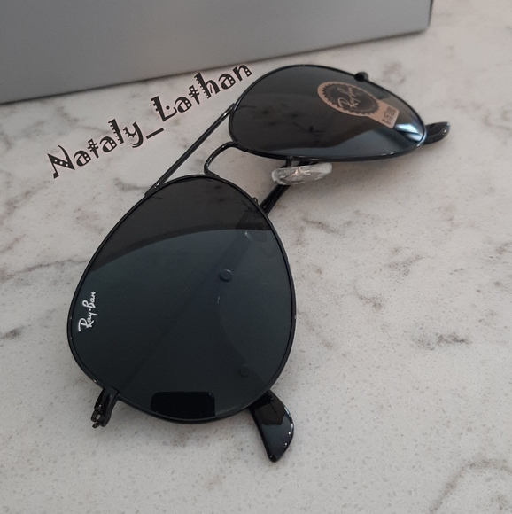 RayBan (Store Display) Aviator All Black RB3025 Classic - Picture 4 of 11